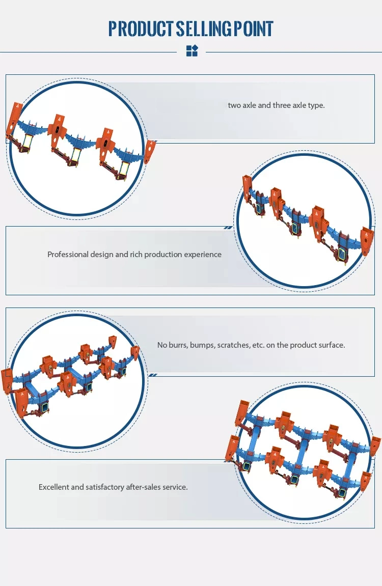 China Manufacturer Low Price Mechanical Suspension Parts 3 Axle American Type Trailer Auto Parts Suspension